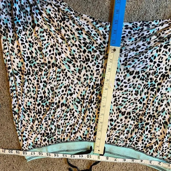 Just Be Leopard Print Soft Casual Pull On Pants Pj Pants Women Plus Size 2X - Picture 2 of 5